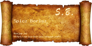 Spicz Borisz névjegykártya